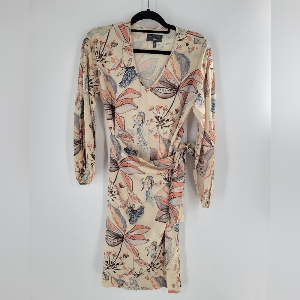 Cotelac Wrap Dress Floral Print Short‎ Sleeve Size M